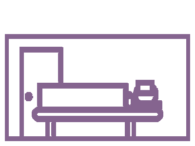 安置を表したベッドのイラスト