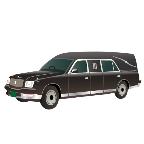 練馬区のみなと式典の霊柩車を表したイラスト