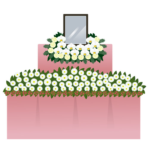 練馬区のみなと式典の花祭壇飾りのイラスト